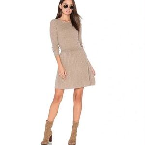 Joie Brown Ribbed Cashmere Midi Dress